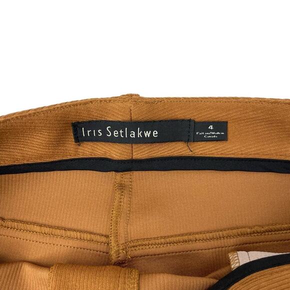 IRIS SETLAWKE Corduroy Crop Flared Sailor Pant Sz 4 Cognac - Picture 6 of 7